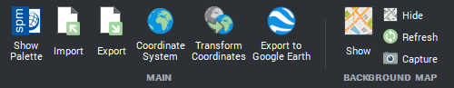 Export to Google Earth button in Spatial Manager ribbon